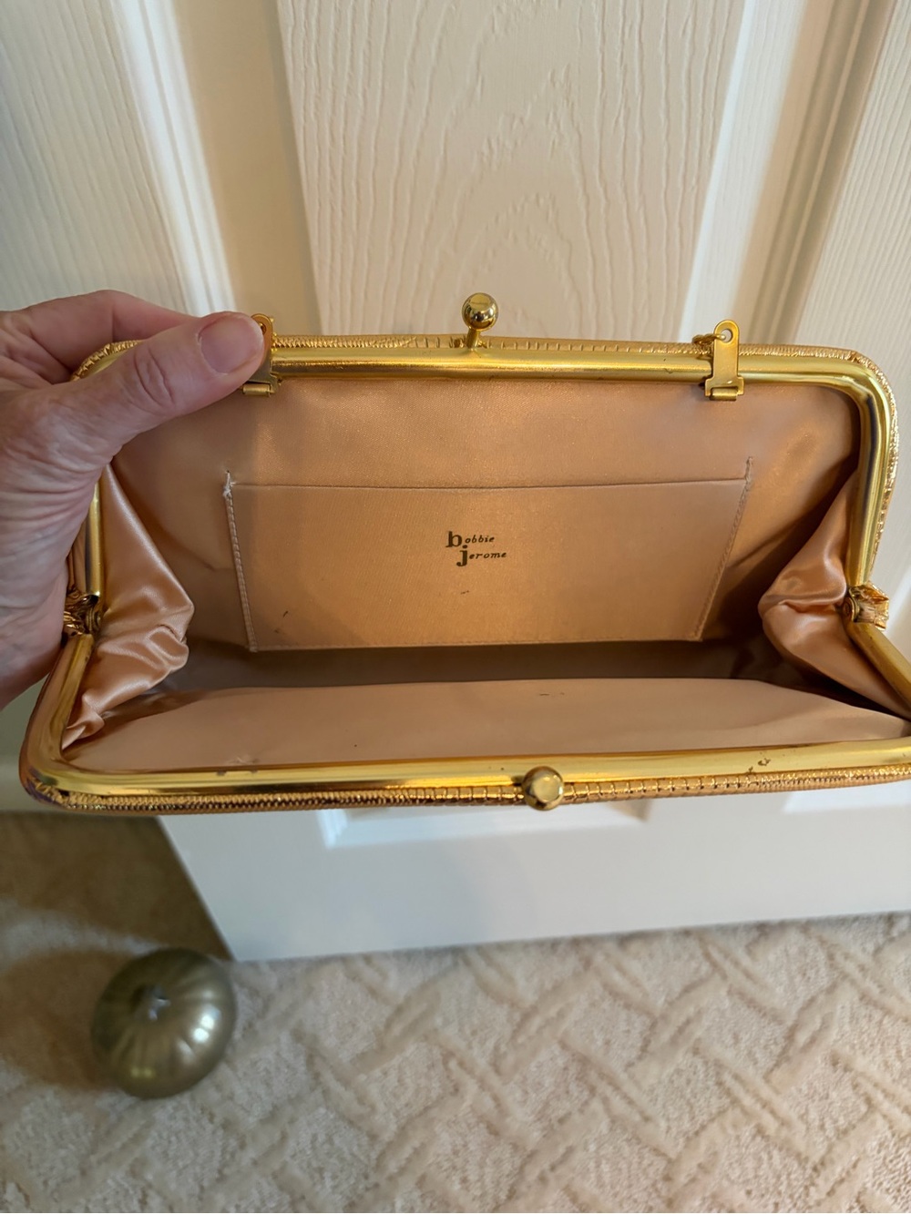 Vintage 1950s Bobbie Jerome Evening Bag Gold Chain Strap Clutch Purse - Picture 4 of 8
